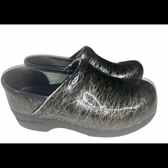 Dansko Professional Patent Leather Scribble Clogs - Picture 2 of 16